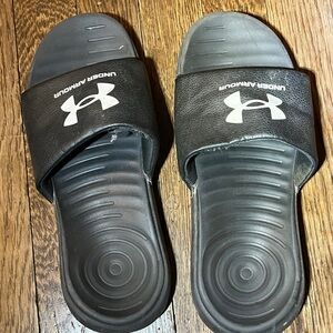 Under Armour Black Slide Sandals with Logo